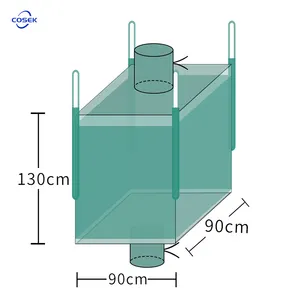 90x90x120cm üretici toplu FIBC PP Jumbo 1 ton büyük çanta 1000kg