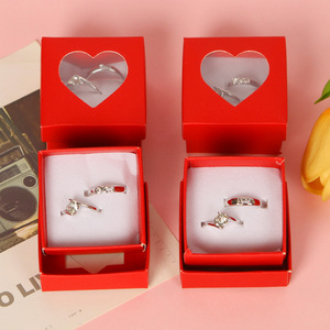 <b>Couple</b> <b>Rings</b> Alloy Geometric Shape Valentine'S Day Gift Unisex Jewelry Set - Product Image 3