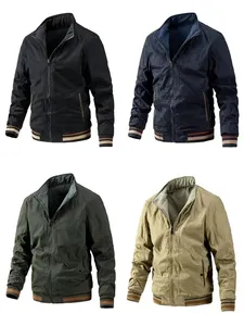 Custom Spring Autumn Men'S Casual Jackets Plus Size Reversible Bomber Jacket Men