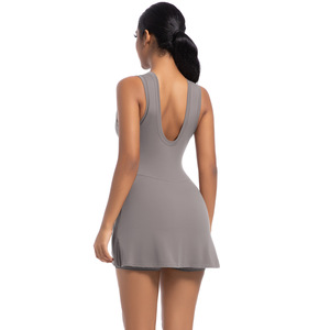 Damen High Stretch One Piece Jumps uit Tennis kleid mit hohlem Rücken und Unterwäsche Pickle ball & Yoga Rock Sport Wear - Product Image 6