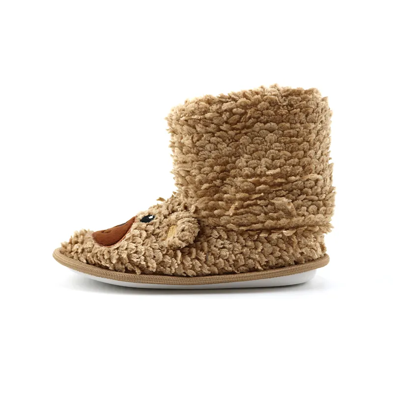 Zapatillas de felpa cálidas para niños, botas de invierno, pantuflas para interior, 2019