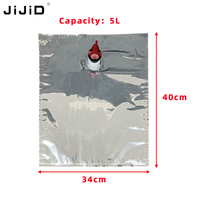 JIJID Sac Bag-in-Box 5L haute barrière avec valve papillon, emballage aseptique anti-fuite pour vin, café, jus et autres boissons