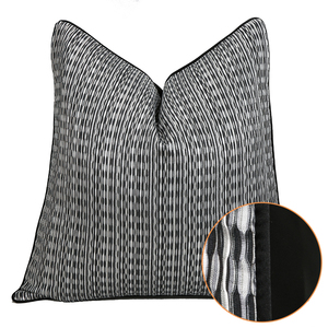 Fodera per cuscino <span class=keywords><strong>grigio</strong></span> nero a righe Jacquard di lusso nordico europeo copricuscino <span class=keywords><strong>cuscini</strong></span> decorativi per divano decorazioni per la casa - Product Image 6