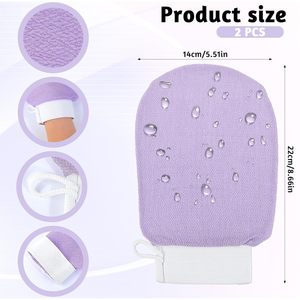 Guantes de Ducha Exfoliantes de Rayón, Eliminan la Piel Muerta sin Dolor, Guante de Masaje Corporal, Ecológico, Suave y Cómodo - Product Image 2
