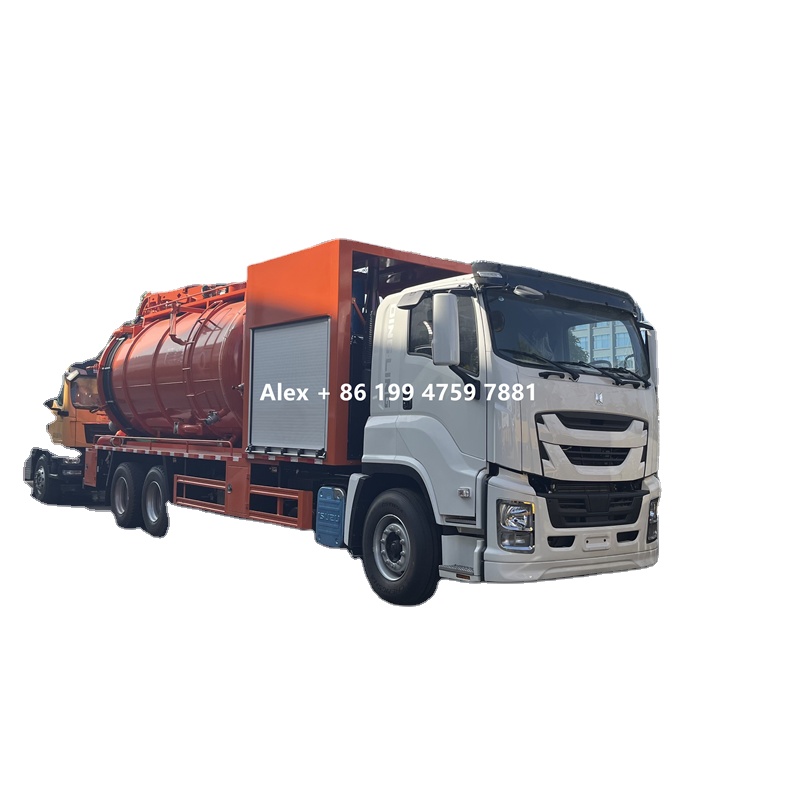 6x4 ISUZU всасывающий грузовик, грузовик для сточных вод