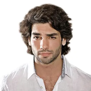 Stfantasy Curly Short men wig Layered Natural Wave Synthetic Hair mens wigs Brown Wig for male