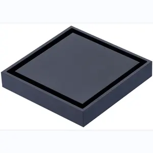 Whole Sale China Supplier Solid Brass Good Quality Floor Drain Square Floor Trap Drains Black with Quick Water Let-out