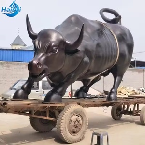 Lebensgrobe Estatua de Toro de Cobre y Latón, Escultura de Metal para Exteriores, Escultura de Toro de Wall Street, Estatua de Toro de Bronce Madchen, <span class=keywords><strong>Chicago</strong></span> - Product Image 3