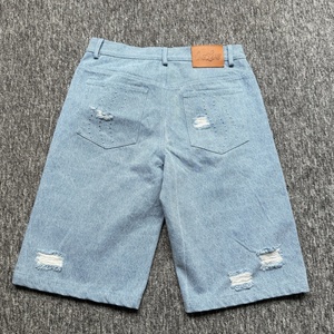 Custom Embroidery <b>Patch</b> Crystal logo Design Denim Jorts <b>Shorts</b> for <b>Men</b> Summer Wear High Quality Blue Denim Jeans <b>Shorts</b> <b>Men</b> - Product Image 6