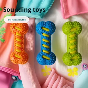 Juguete masticable ecológico de doble capa <span class=keywords><strong>para</strong></span> <span class=keywords><strong>perros</strong></span> Golden Retriever resistente a mordeduras, alivio del placer propio, mordedor de hueso con sonido automático - Product Image 3