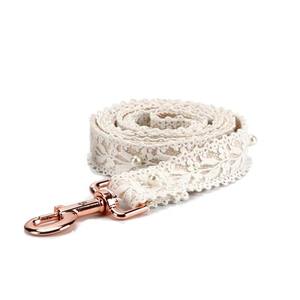 Conjunto de <span class=keywords><strong>Collar</strong></span> de Perro de Encaje Blanco Personalizado, <span class=keywords><strong>Collar</strong></span> de Mascota Floral de Moda para Boda, Conjunto de Correa y Arnés de Perro Ajustable Bordado Artístico - Product Image 5