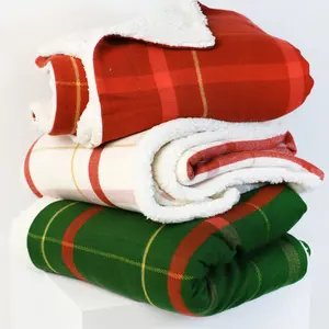 Kunden spezifische gewichtete Sherpa Fleece kuschelig super weich warm flauschig klobig gemütlich kariert kariert Sofa Throw Cover Decke für den Winter