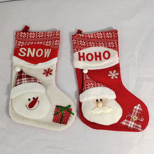 Chaussettes de Noël HOHO <span class=keywords><strong>du</strong></span> Père Noël de style nordique, grandes et mignonnes, 18 pouces, motif bonhomme de neige, pochette cadeau pour décorations de fête - Product Image 2
