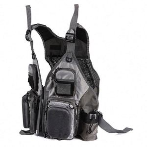 Échantillon gratuit, vente en gros d'usine, gilet de pêche à la mouche en polyester imperméable, respirant avec sac à dos - Product Image 5