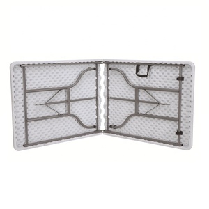 <span class=keywords><strong>Table</strong></span> <span class=keywords><strong>de</strong></span> salle à manger rectangulaire en plastique blanc pliable <span class=keywords><strong>de</strong></span> 6 pieds pour <span class=keywords><strong>8</strong></span> <span class=keywords><strong>personnes</strong></span>, robuste, pour les fêtes <span class=keywords><strong>de</strong></span> <span class=keywords><strong>jardin</strong></span>, vente en gros - Product Image 3