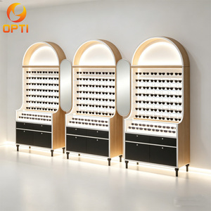 Vitrine murale de luxe pour lunettes avec éclairage LED, présentoir de lunettes <span class=keywords><strong>à</strong></span> verrouillage arqué, meuble de présentation - Product Image 1