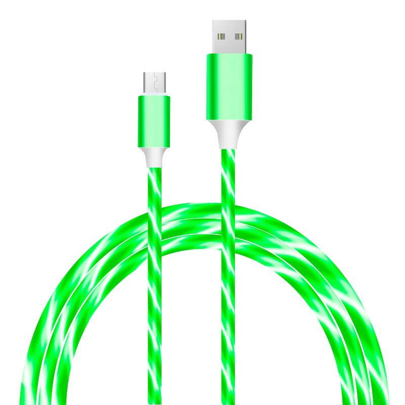 Светящийся светодиодный кабель с автоматическим отключением питания, Usb-кабель для передачи данных для iPhone, Android и мобильного телефона Type-c