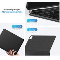 Casing Keyboard Ajaib Magnetik Baru dengan Trackpad Multi-Touch untuk iPad Pro 11/10.9/12.9/13 inci, Nirkabel BT, Backlit, USB-C, Desain Ramping
