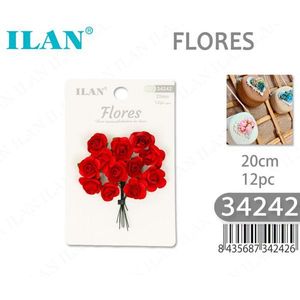 ILAN Flores de Papel de 20cm, 12 Piezas, Decoración Artesanal - Product Image 3