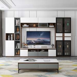 Meuble TV de luxe, design moderne, unité murale pour téléviseur, support TV flottant pour salon, meuble suspendu - Product Image 4