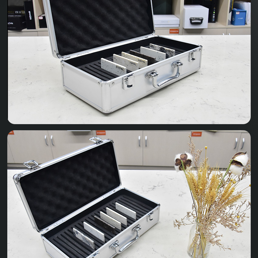 Factory Custom Marble Quartz Case Carry Board Catalog Suitcase Solid Surface Aluminum Case Stone Ceramic Tile Display Sample Box