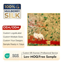 Foulard en soie sergé personnalisable 100% soie de mûrier imprimé numériquement pour femme, faible MOQ, bandana personnalisé, foulard à bords roulés à la main