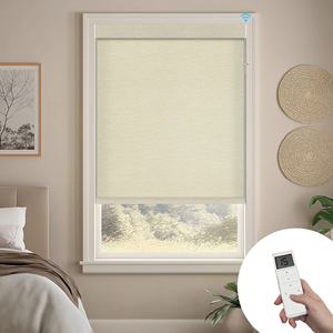 Stores enrouleurs motorisés sans fil SAMADHI, télécommandés, sur mesure, en tissu textile, pour chambre à coucher - Product Image 1