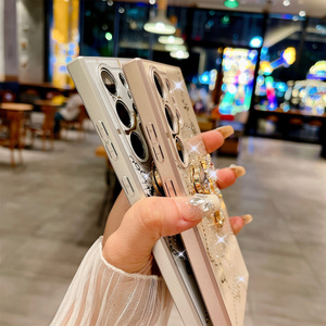 Para Samsung A16 A15 A14 Funda de lujo Love Heart Holder Stand Phone Case para Samsung S24 Ultra S23 S22 Diamond Bling Phone Cover - Product Image 3