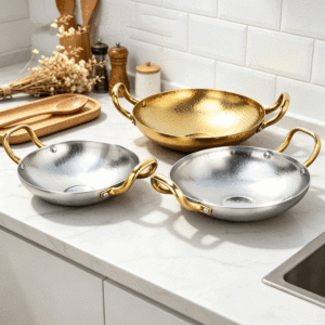 FLEY Marmite à <span class=keywords><strong>paella</strong></span> coréenne en métal de qualité supérieure, en acier inoxydable antirouille, avec poignée ergonomique, polyvalente pour la cuisson et la friture, idéale pour la cuisine - Product Image 3