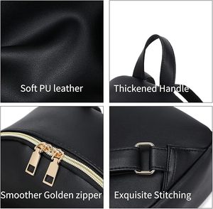 Mochila Mini Personalizada para Mujer, Bolso de Cuero PU Antirrobo, Impermeable, de Nailon, Geométrico, Moderno, Informal, para Viajes, Mochila de Día - Product Image 4