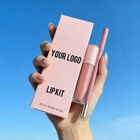 Ensemble de gloss et crayon à lèvres haute pigmentation, marque privée, imperméable, pour une finition mate et lisse