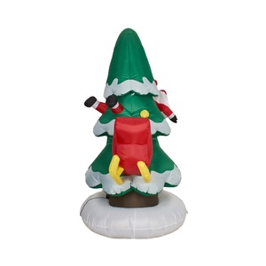 6 Ft Imperméable Père Noël Traîneau s'est écrasé dans l'arbre et les décorations d'arbre de Noël gonflables de renne suspendus - Product Image 4