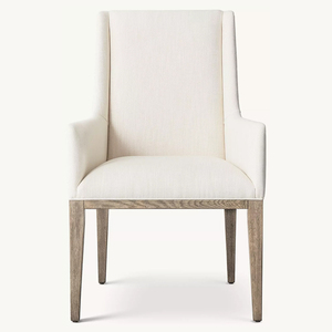 Sillón Tapizado en Tela de Madera Maciza con Acabado Envejecido, Estilo Rústico Francés Vintage, Ecológico y Duradero, para Comedores de Hotel - Product Image 5