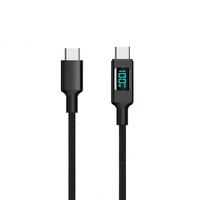 Kabel data 100W PD, kabel pengisian daya Cepat tipe-c, kabel PD, tampilan digital Waktu Nyata, kabel 100W transparan