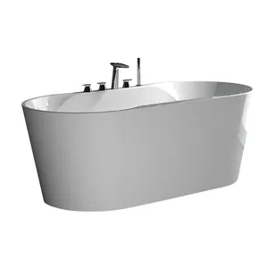 Hot Selling Modern Bathroom Minimalist Design Freestanding Customized Shoe Shape White Acrylic Bathtub