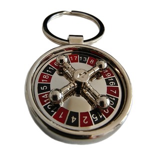 Llaveros Creativos Giratorios de Aleación de Zinc con Diseño de Ruleta Rusa, Anillos Redondos 3D para Colgar en el Coche o la Bolsa, Regalo Original - Product Image 1