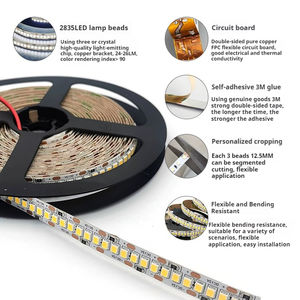 Alto <span class=keywords><strong>Lumen</strong></span> DC 12V 24V 2835 SMD 240Leds/m Flexível Led Tiras de Luz Branco Quente Led Strip Decoração - Product Image 3