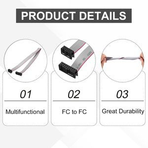 Cable plano Meccanixity con paso de 2,54 mm, ancho de 12 mm, 50 cm, conector FC a FC de 10 a 16 pines, 5 unidades - Product Image 3