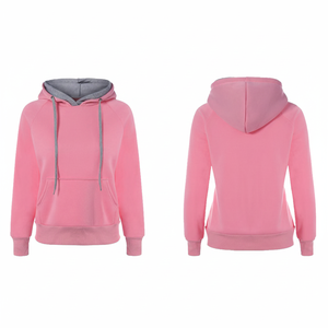 Sudadera Corta con Capucha para Mujer, de Algodón y Poliéster, de Secado Rápido, para Invierno, con Logotipo Frontal y Mangas Largas - Product Image 1