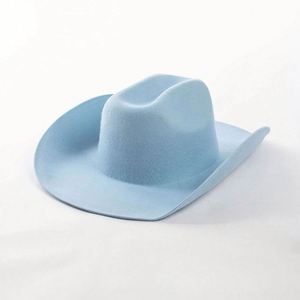 Wholesale 100% Wool Felt Cowgirl Hat Women Men Wide Brim Western White Cowboy Hat - Product Image 3