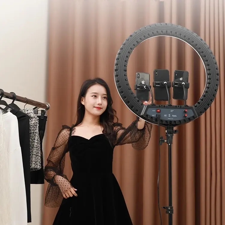 21"18" Selfie Photographic Lighting Tripod Live Ring Light For Live Stream/Makeup/Youtube Video Beauty Phone Tiktok Selfie