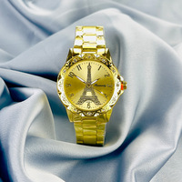 Montre pour femme tendance, style Tour Eiffel de Paris, luxe de niche, sertie de diamants, montre à quartz britannique pour femme