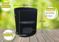 Sac de culture réutilisable en feutre polyester pour jardin, pot de plantation avec fenêtre de récolte pour pommes de terre, tomates, légumes, personnalisable en gros