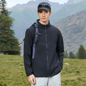 เสื้อมีฮู้ดแบบมีซิปสำหรับผู้ชายผ้ากันลมกันน้ำได้ - Product Image 1