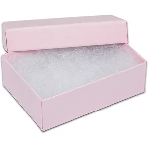 Caja De Joyeria Katoen Gevuld Karton Papier Sieraden Doos Gift Case Roze