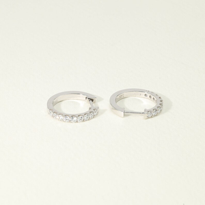 Pendientes de aro con diamantes y diseño colgante en oro macizo de 14K y 18K, joyería fina elegante, perfecta para uso diario, regalo para mujer. - Product Image 2