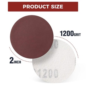 Disques de ponçage auto-agrippants en oxyde d'aluminium de 2 pouces, grain 1200, sans trou, <span class=keywords><strong>pour</strong></span> ponceuses orbitales et perceuses, personnalisables OEM - Product Image 2