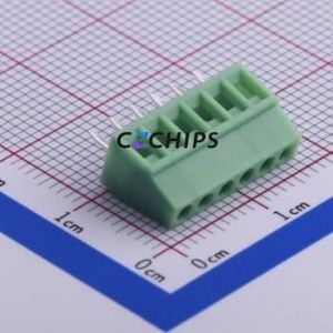 KF128-2.54-6P Screw Terminal Block Through hole Component (THT),P=2.54mm Connector 1x6P 2.54mm Green Through Hole - Product Image 1