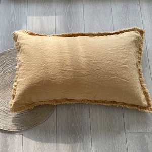 Custom Home <b>Sofa</b> Decor Solid Envelope French Linen Flax Cushion <b>Covers</b> Fringed <b>Throw</b> <b>Cover</b> <b>Covers</b> Pillowcase - Product Image 6