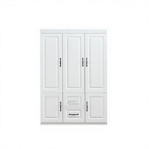Armario de Madera Estilo Americano de 2 Puertas con Bisagras y 2 Cajones, Diseño Moderno Independiente para Dormitorio - Product Image 1